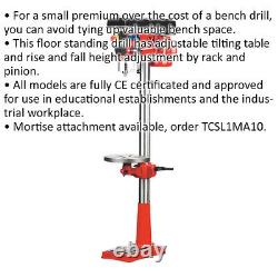16-Speed Floor Pillar Drill 550W Motor 1580mm Height Safety Release Switch