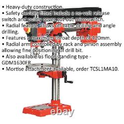 5-Speed Radial Bench Pillar Drill 550W Motor 820mm Height Heavy Duty