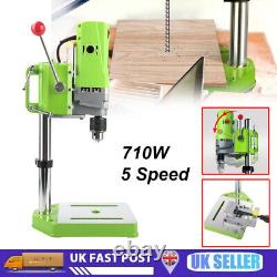 5 Speed Rotary Pillar Drill Bench Press Drilling Table Stand Heavy Duty 710w