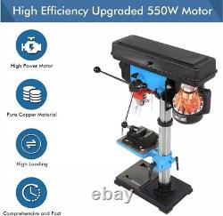 Bench Drill Press New Heavy Duty 550W Rotary 16Mm Pillar 9 Speed Press Drilling