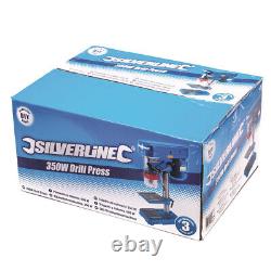 Silverline 350w Drill Press 5 Speed Belt Drive Pillar Bench Table 0-50mm Gauge