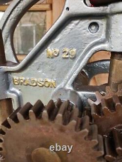 Vintage Bradson 29 Dual Speed Hand Crank Pillar Drill